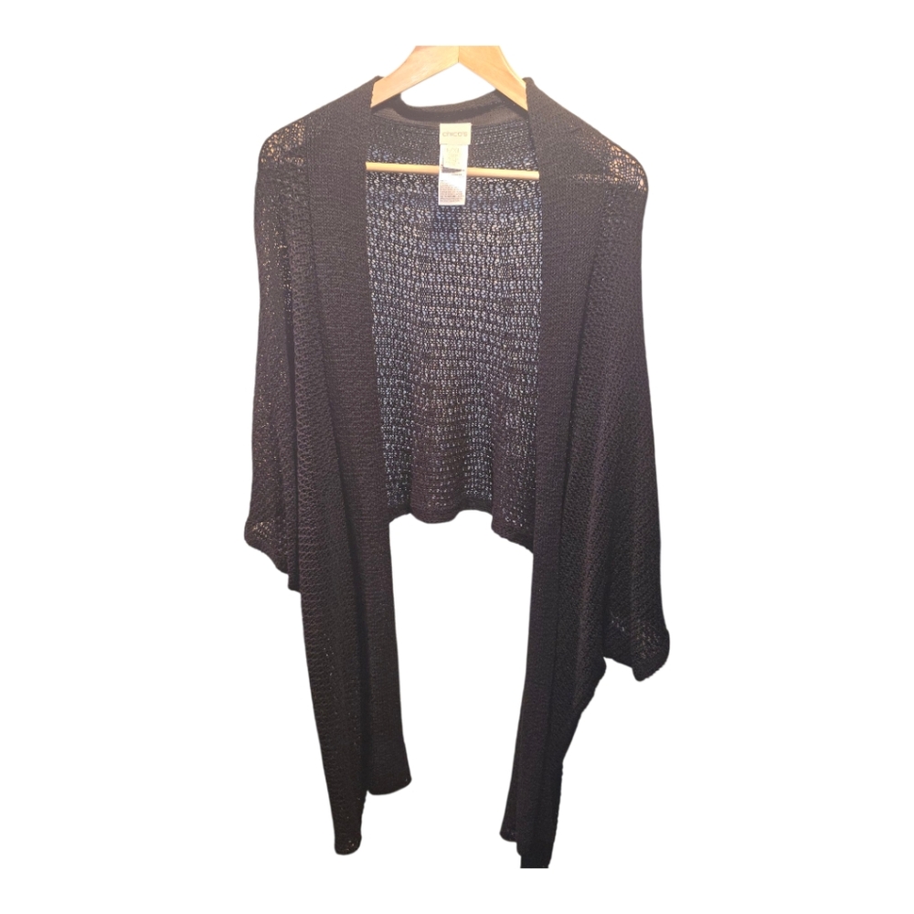 Chico's Sz. Large/xlarge Black Shawl